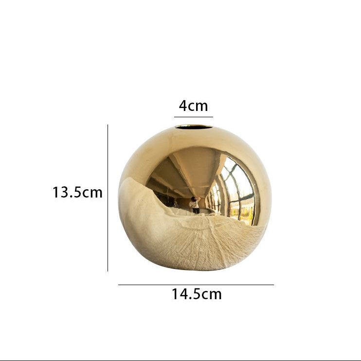 Electroplated Ceramic Gold Vase for Home Decor