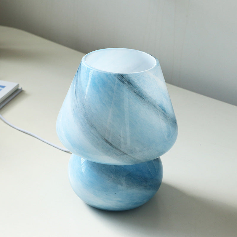 Vintage Glass Table Lamp for Bedroom or Desk