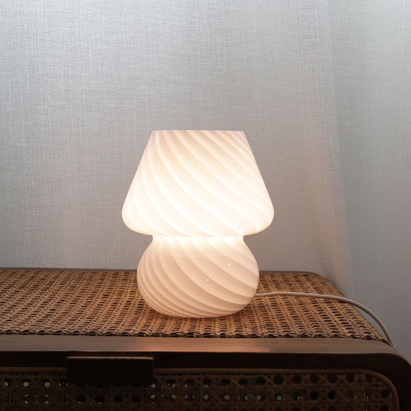 Vintage Glass Table Lamp for Bedroom or Desk