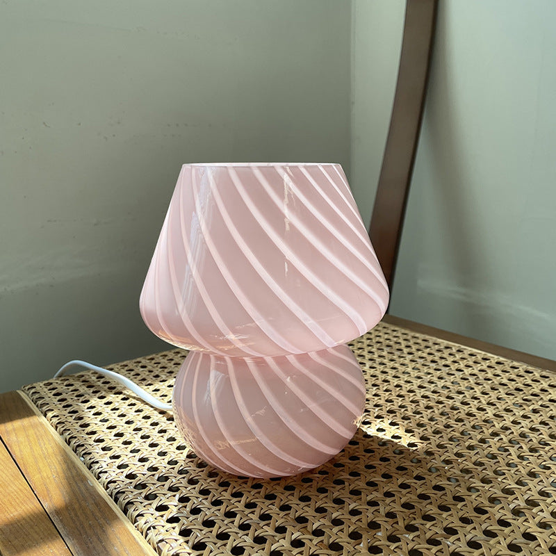 Vintage Glass Table Lamp for Bedroom or Desk
