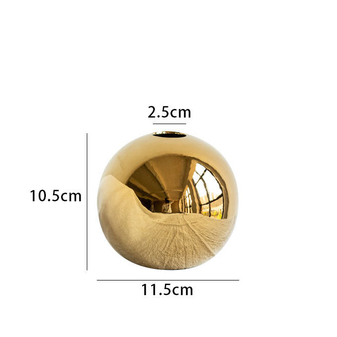 Electroplated Ceramic Gold Vase for Home Decor