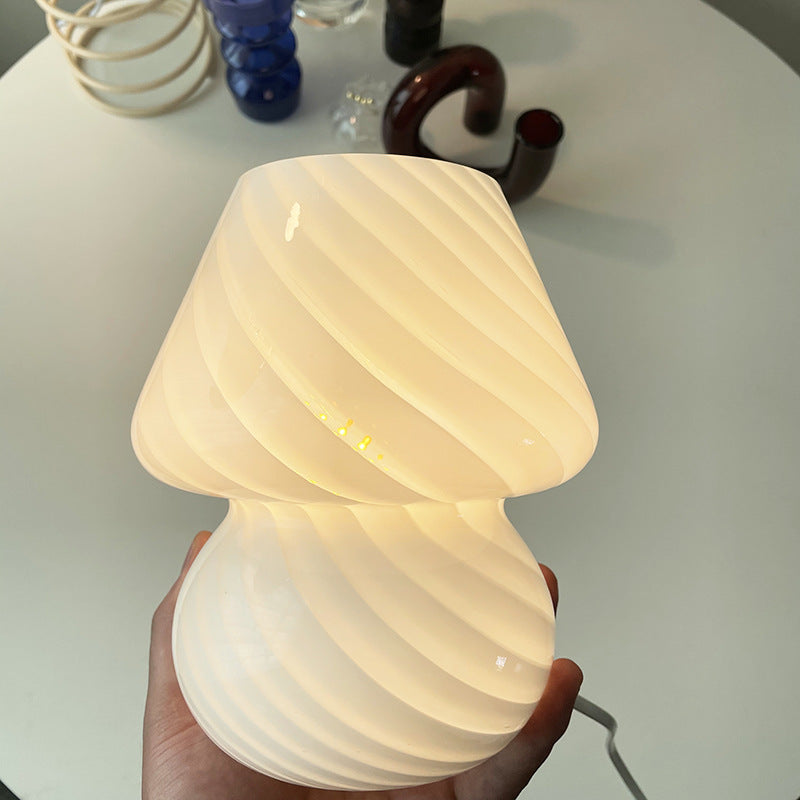 Vintage Glass Table Lamp for Bedroom or Desk
