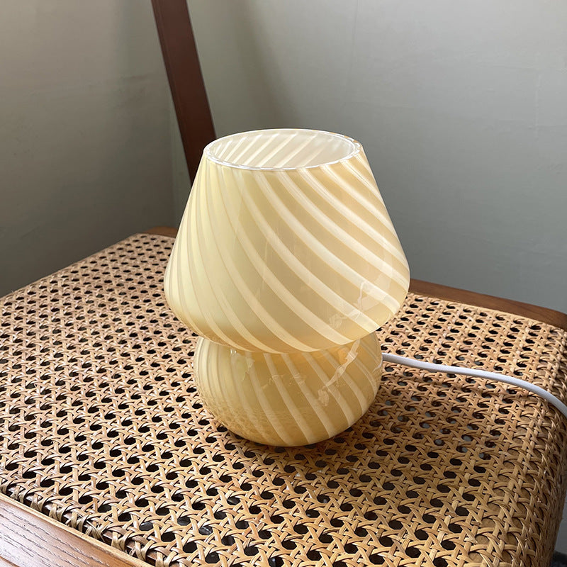 Vintage Glass Table Lamp for Bedroom or Desk