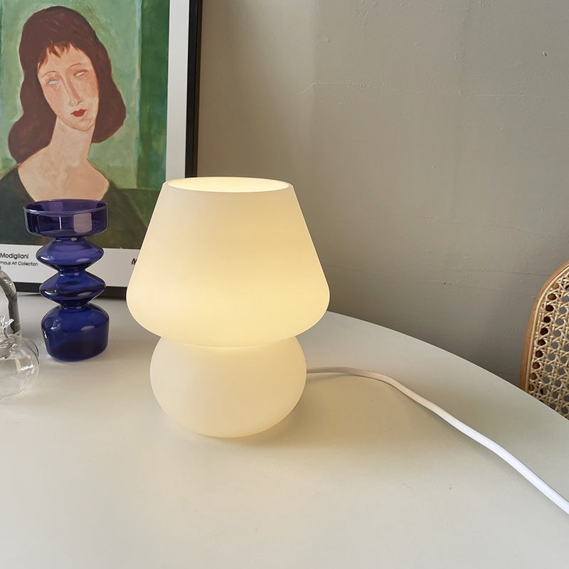 Vintage Glass Table Lamp for Bedroom or Desk