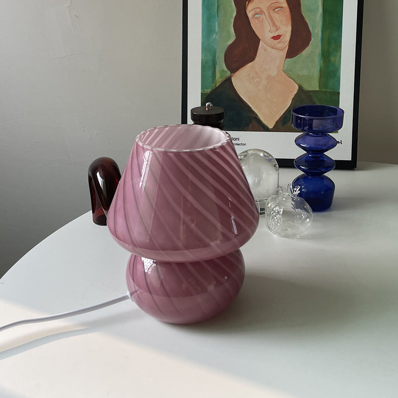 Vintage Glass Table Lamp for Bedroom or Desk