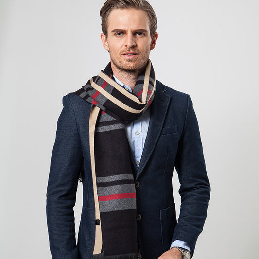 Men's Plaid Scarf - Cashmere Feel