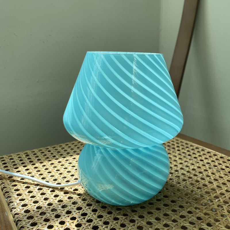 Vintage Glass Table Lamp for Bedroom or Desk