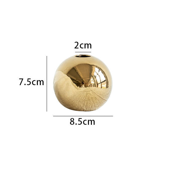 Electroplated Ceramic Gold Vase for Home Decor